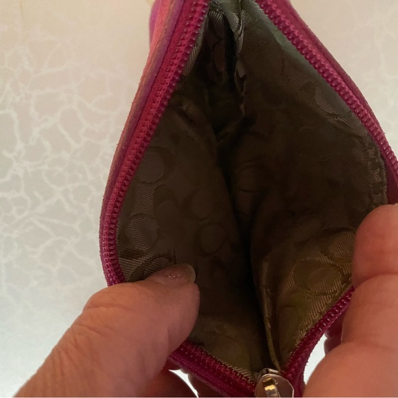 Pink suede Coach Mini bag wristlet - Picture 10 of 10